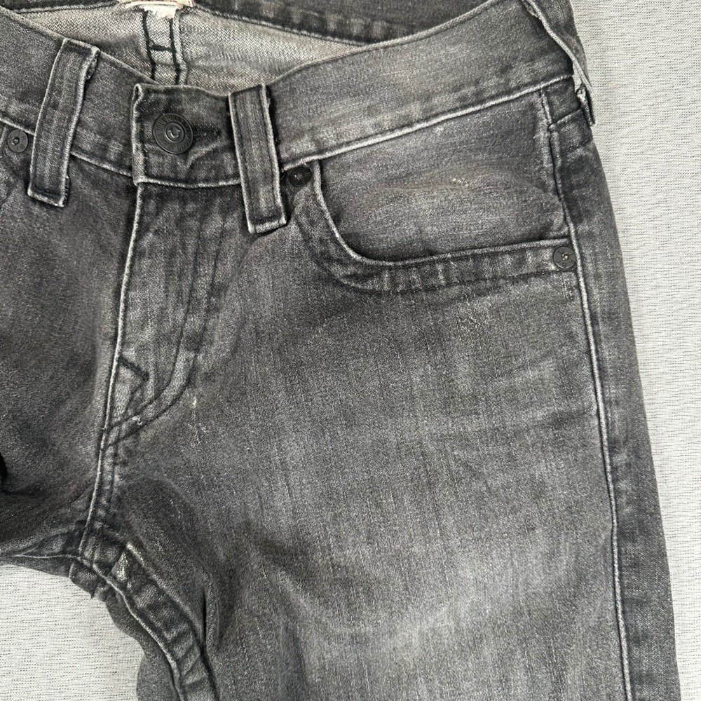 VTG True Religion Bobby Jeans Mens 30 Straight Leg Gray Faded Denim USA Made - Picture 10 of 12